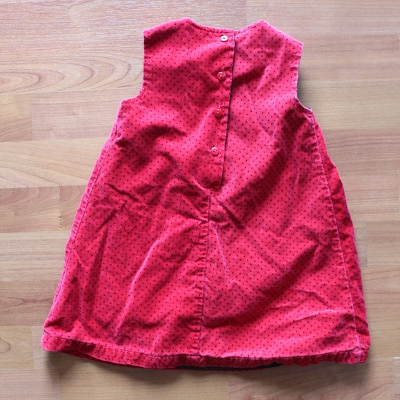 Carter's Girls Sz 2T Polka Dot Velvet Jumper Dress - Picture 4 of 8